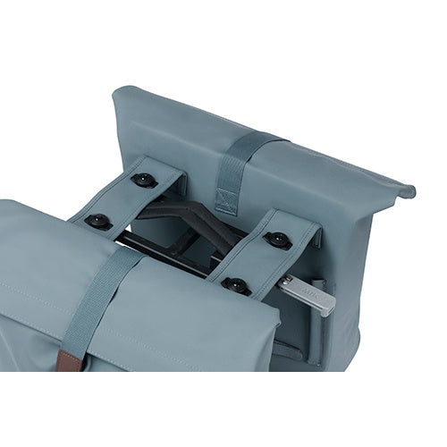 Basil Tas City Double MIK Vegan Leather | Graphite Blue
