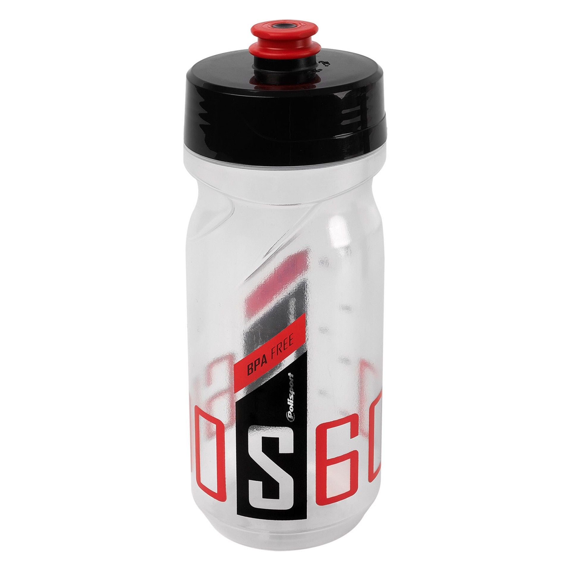 Polisport Bidon met schroefdop S600 600 ml transparant zwart rood
