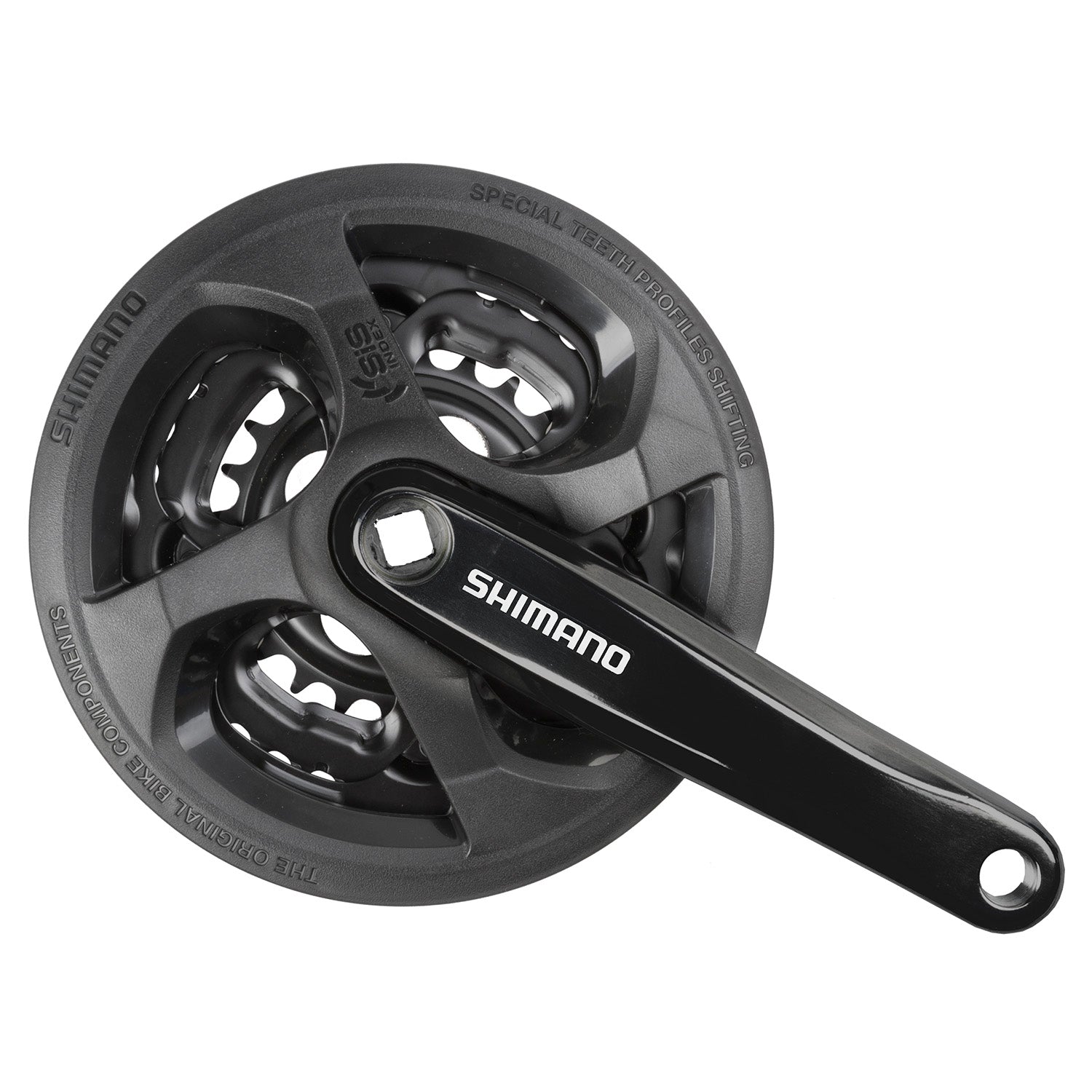 Messingschlager shimano fc-ty301 tourney kettingwiel set 6 7 8 spd. 170 mm. 42 34 24 zwart (-6 mm diep)