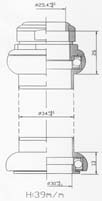 Tecora balhoofdstel1 1 8 inch draadcartr alu 30.0 conus zwart