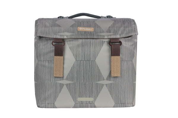 Basil Elegance dubbele fietstas, gerecycled PET, waterkerend, MIK, zwart, 40-49L