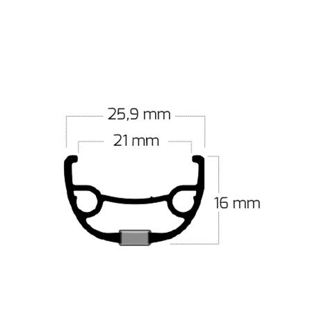Ryde velg rival 21 28 622 32g 14g schijf alu zwart