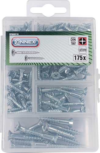 Connex assortiment houtschroeven ph 175dlg - dp8500116