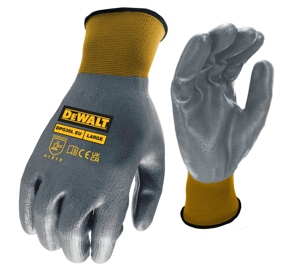 Dewalt 15ga nitril handschoen | zwart nylon | maat l - dpg35leu