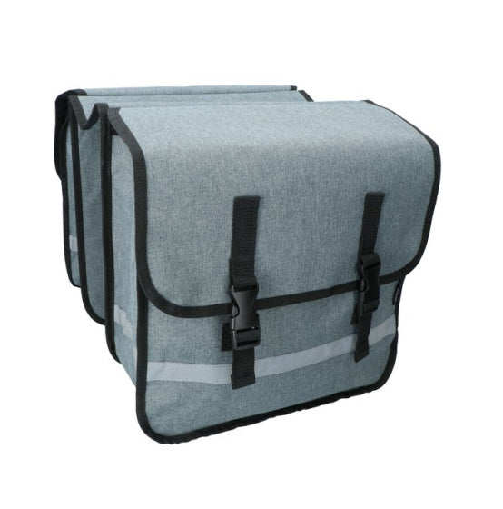 Dresco dubbele fietstas 36 liter spatwaterdicht grijs