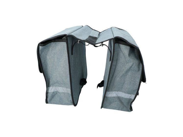 Dresco dubbele fietstas 36 liter spatwaterdicht grijs