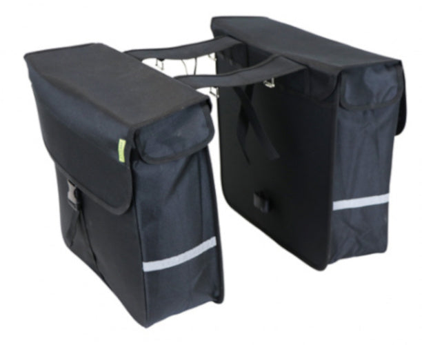 Dresco luxe shopper dubbele fietstas 40 liter nylon zwart