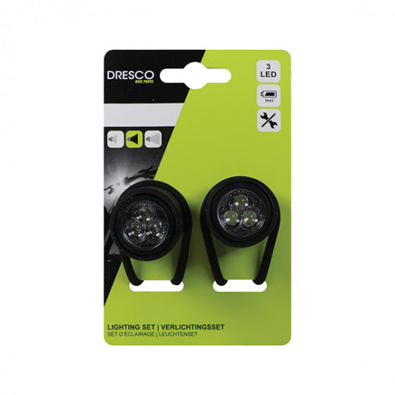 Dresco verlichtingset led 6,5 x 6 x 3,5 cm 2-delig zwart