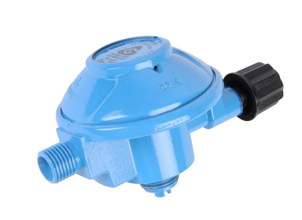 Drukregelaar 30mbar campinggaz x 1 4 links