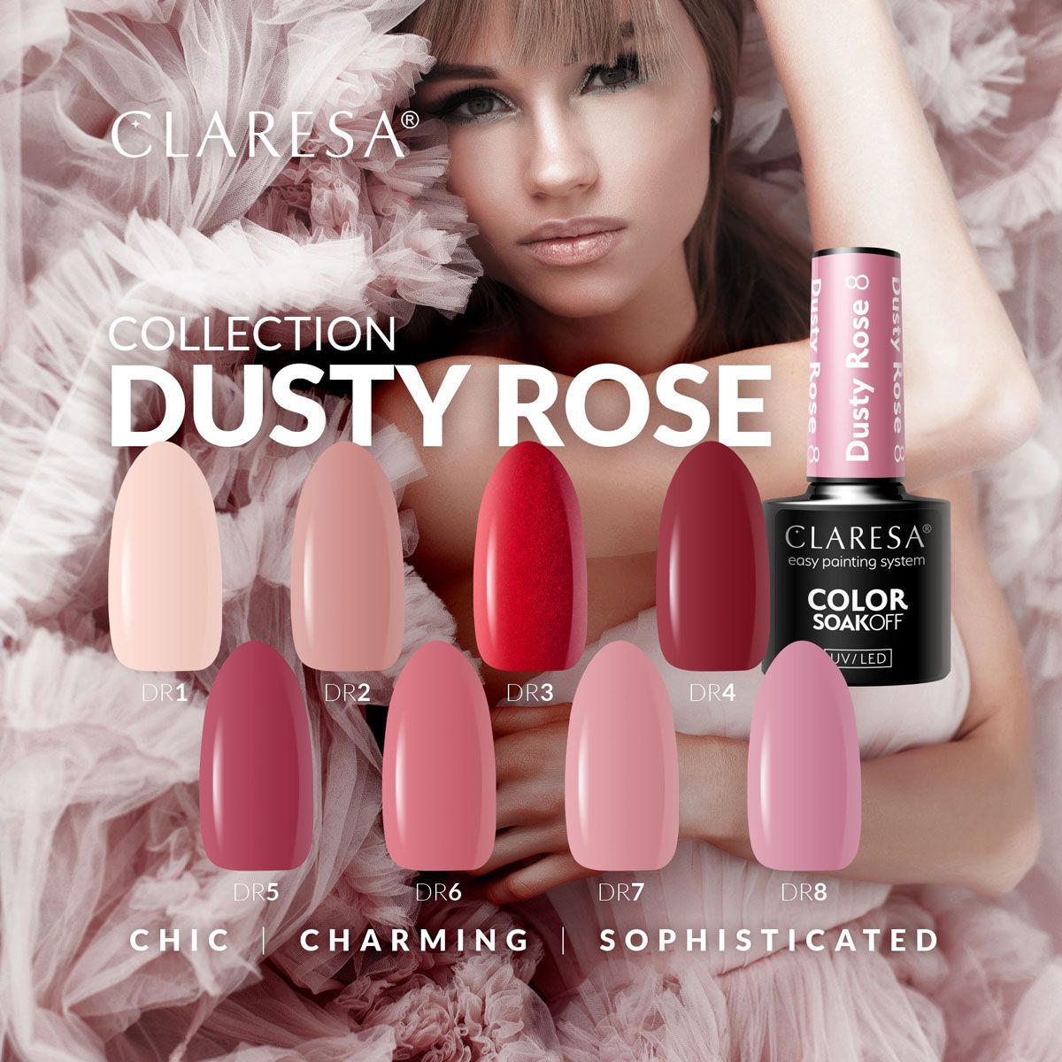 Claresa uv led gellak 5ml dusty rose 1