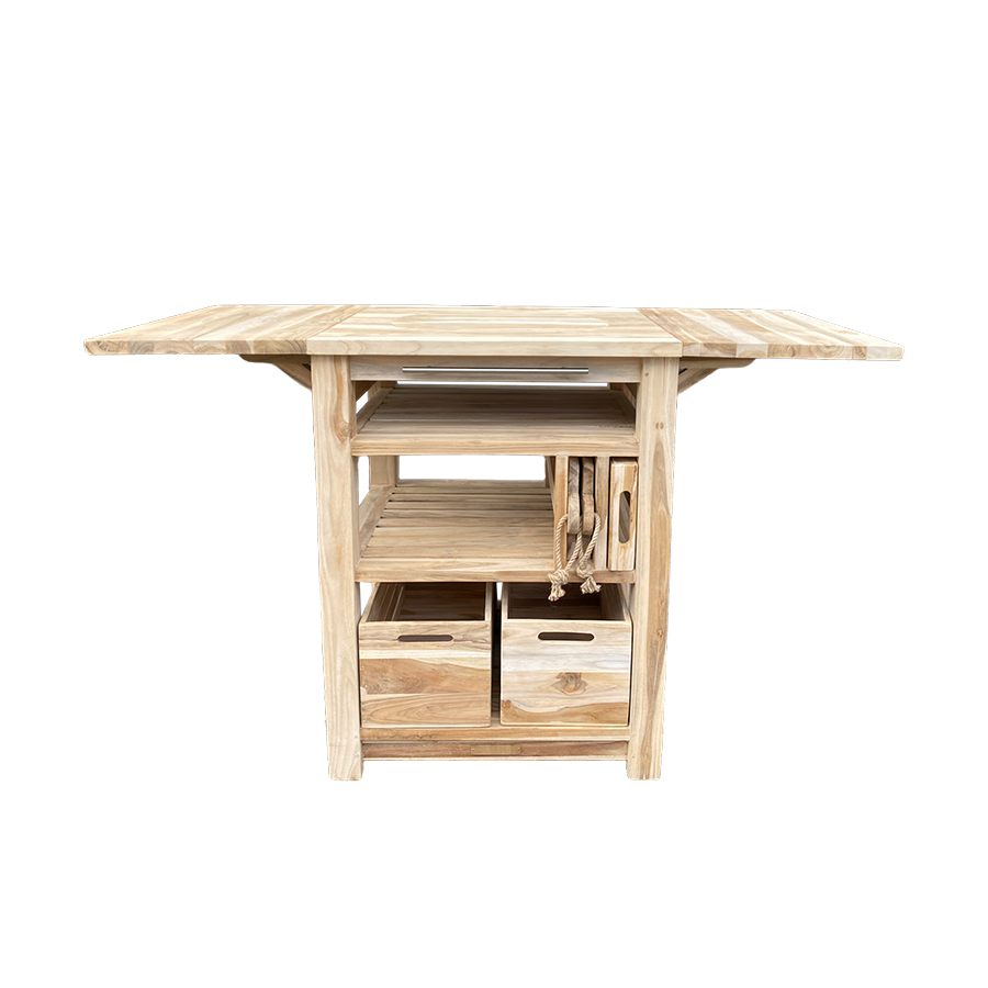 Dutch barbecuetafel teak 129,5x59,5x80cm