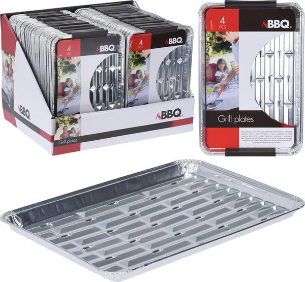 Excellent houseware grillschalen 24x16x1,5cm set van 4 stuks