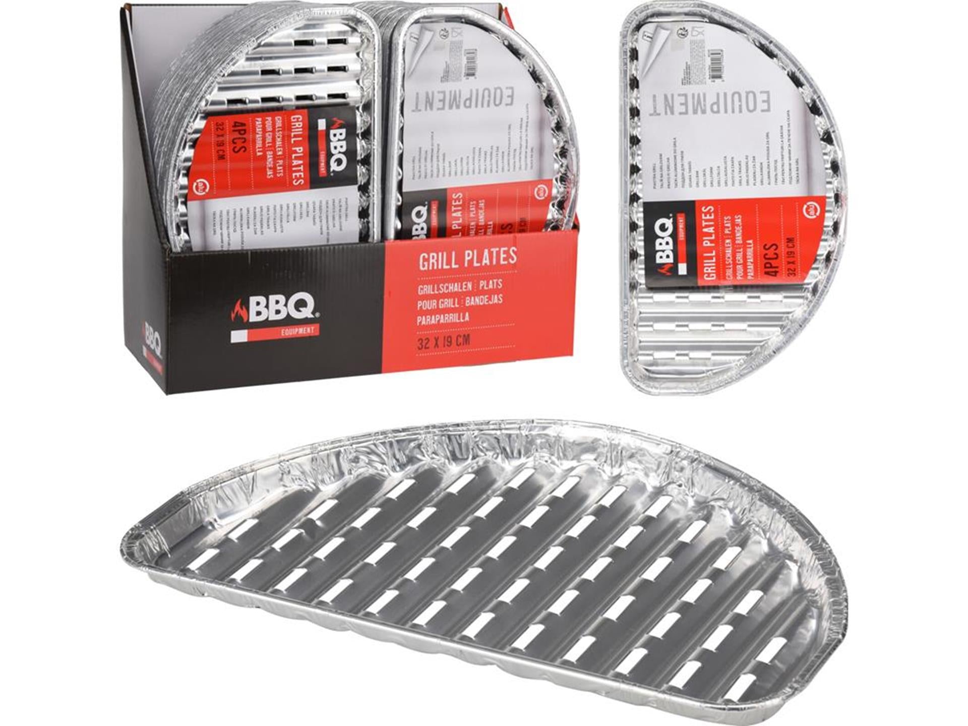 Basis aluminium grillschalen set 4 stuks