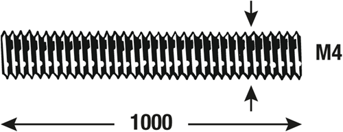 Connex draadstang m4 1m vz - dy250700