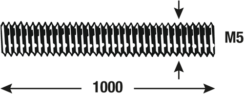 Connex draadstang m5 1m vz - dy250701
