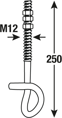 Connex schommelhaak m12x250 vz - dy270532