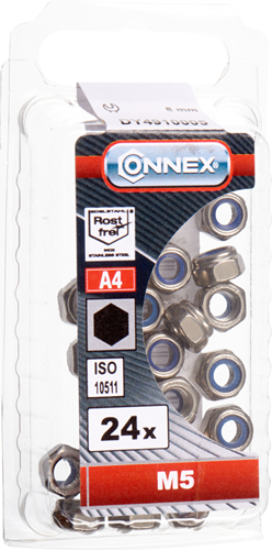 Connex borgmoer + nylonring m5 24st rvs-a4 - dy4910005
