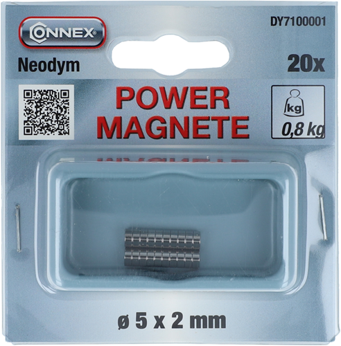 Connex magneet neodym rond 5x2 20st 0.8kg - dy7100001