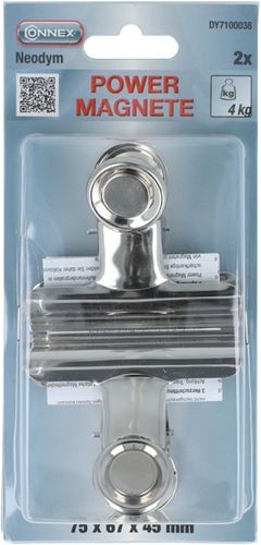 Connex magneet neodym clip 4kg 2st - dy7100038