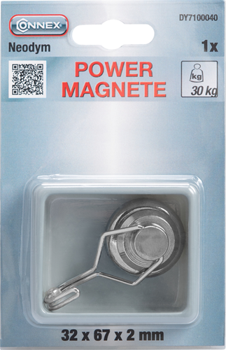 Connex magneet neodym haak 32mm 32kg 1st - dy7100040