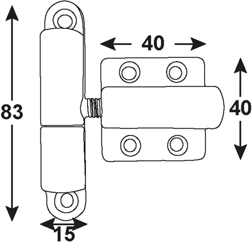 Connex uitneembaar scharnier 83x15 bvz - dyb2006261