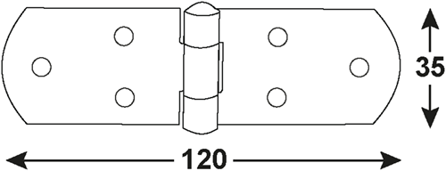 Connex kistscharnier 120x35 bvz - dyb2006401