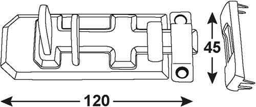 Connex platte veiligheidsschuif 120 sb bvz - dyb2206611