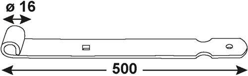 Connex luikscharnier 16x500 bvz - dyb2900111