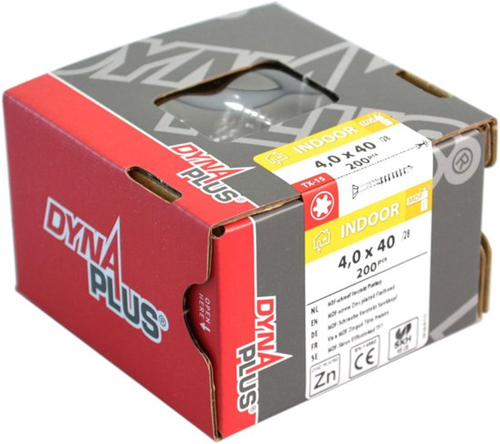 Dynaplus mdf-schroef verzinkt platkop deeldraad-75° torx tx15 3.5x40 22 | 200 stuks - 0287.01.17601