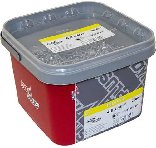 Dynaplus unischroef spaanplaatschroef verzinkt platkop deeldraad torx tx25 5.0x70 42 | 600 stuks - 0289.11.42201