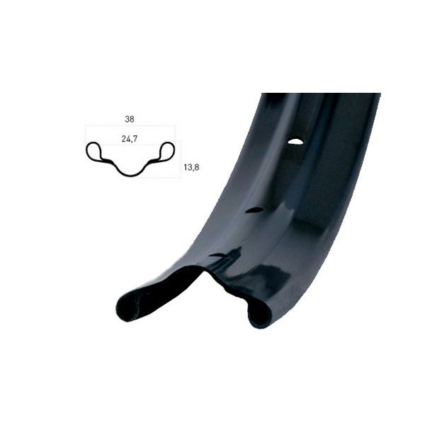 Rigida velg ryde westwood v38 635 x 24c aluminium 36 gaats 14g - zwart