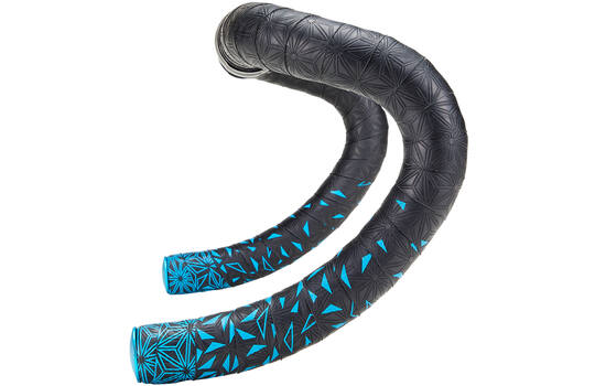 Supacaz - super sticky kush star fade stuurlint zwart neon blauw inclusief aluminium neon blauwe stuurplug
