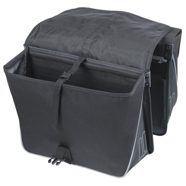 Basil dubbele fietstas forte mik 35 liter 15 x 38 x 30 cm - zwart
