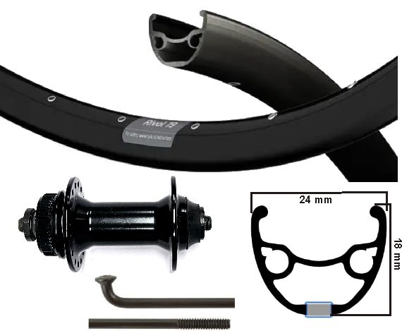 Kgs voorwiel 27,5 inch (584) rival 19 spaken zwart centerlock