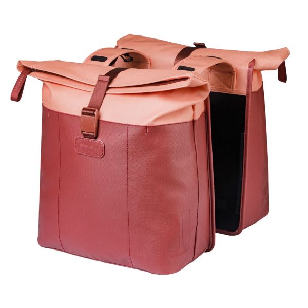 Basil b.v. dubbele fietstas basil vive 28-35l 14 x 30 x 38 cm - bordeaux roze