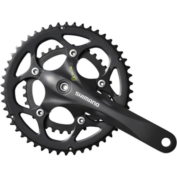 Shimano crankstel 2 x 9 speed road fc-rs345 - 175 50-34t octalink - zwart