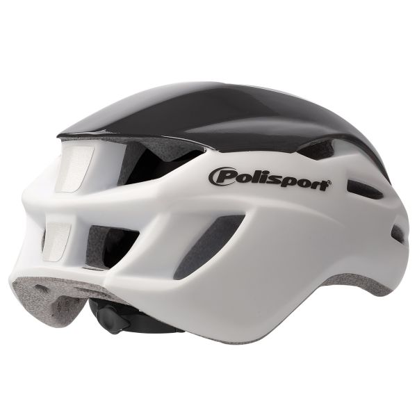 Polisport helm Aero Road mat wit glans zwart geel L 58-61cm