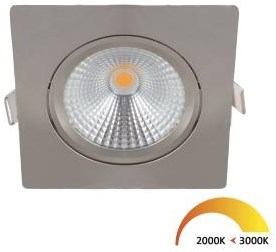 Enzo ecodim led inbouwspot 5w dimtowarm 85mm 36gr vierkant verstelbaar geschuurd staal - led4770