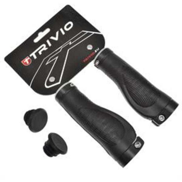 Trivio - fiets handvatten rubber ergonomisch lock-on zwart