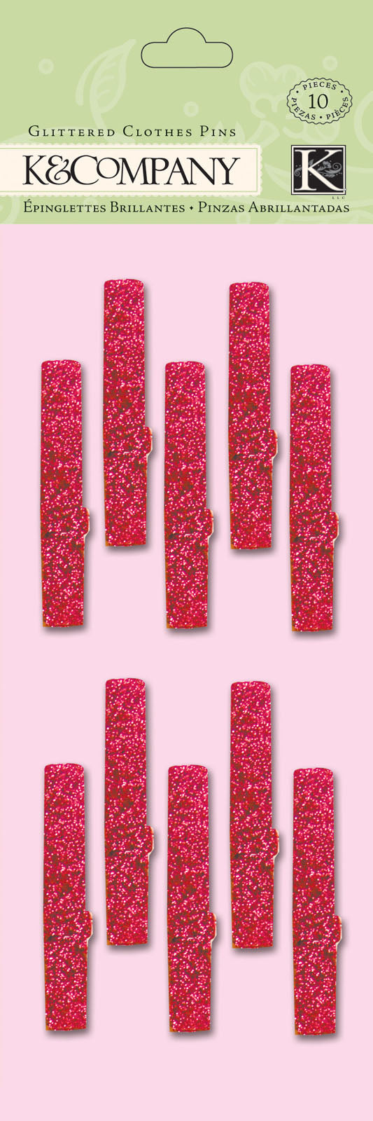 K company • valentine glittered red clothes pins