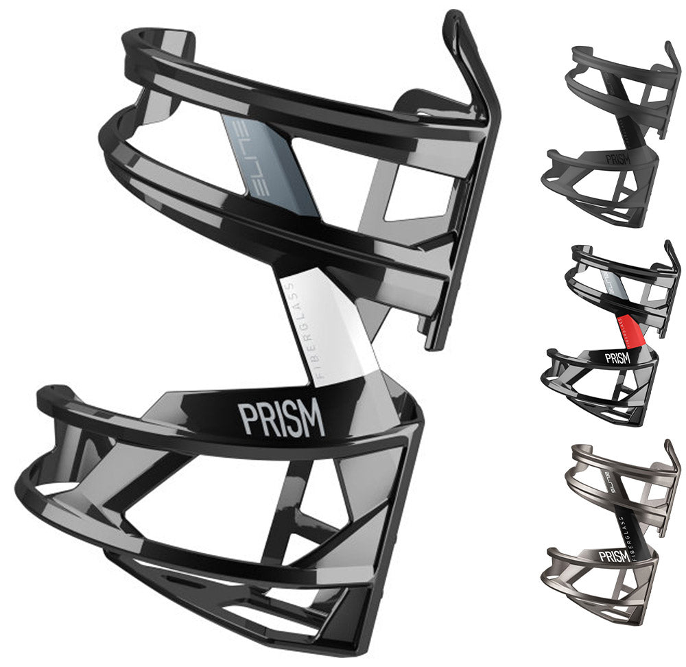 Elite prism left bottle cage | titanium matte