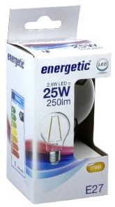 Enzo energetic led gls e27 2,1-25w 2700k filament helder - 2720300