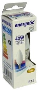 Enzo energetic led kaars e14 4,2-40w 2700k filament mat dimbaar - 2720512
