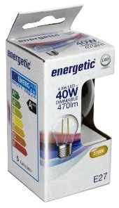 Enzo energetic led kogel e27 4,2-40w 2700k filament helder dimbaar - 2720270