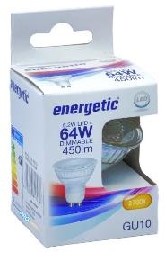 Enzo energetic led spot gu10 6,2-64w 2700k dimbaar - 2730122