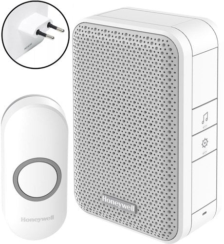 Enzo honeywell draadloze plug-in deurbel met drukknop 100m - 8421030