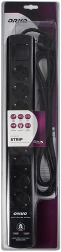 Enzo overspanningbeveiliger | 8-voudig | 3m | 2x usb zwart - 3873780