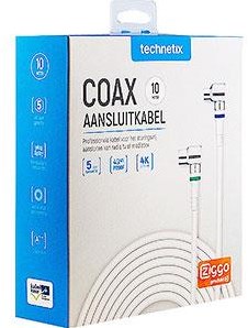 Enzo technetics coax aansluitkabel 10m compleet haakse plug - 2075040