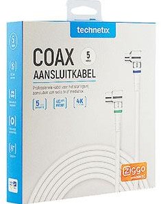Enzo technetics coax aansluitkabel 5m compleet haakse plug - 2075030