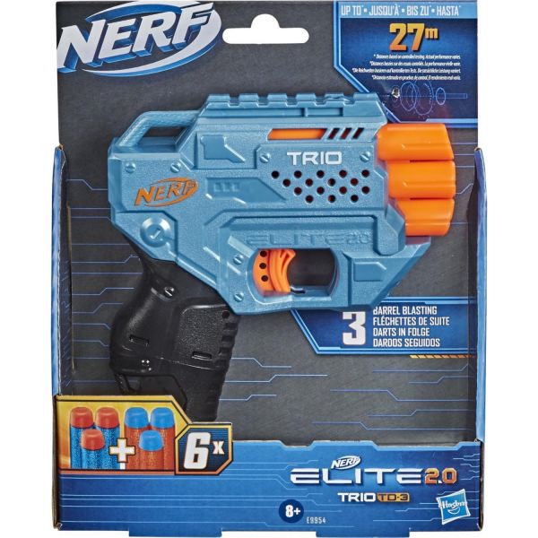 Hasbro nerf elite 2.0 trio td 3 schiet wel 25 meter ver